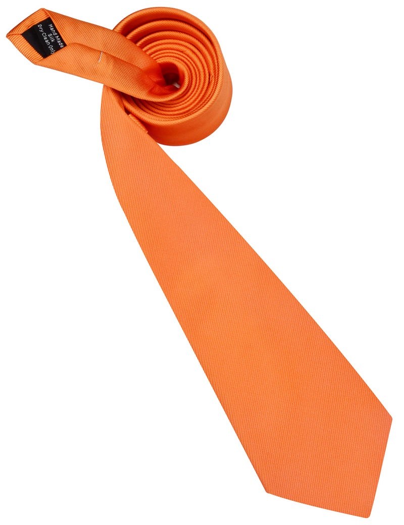 GUSLESON Brand Mens Pumpkin Orange Tie Wedding Solid Ties for Men Fashion Necktie (0791-13) - Image 4
